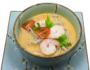 Tom yum with coconut milk and shrimp